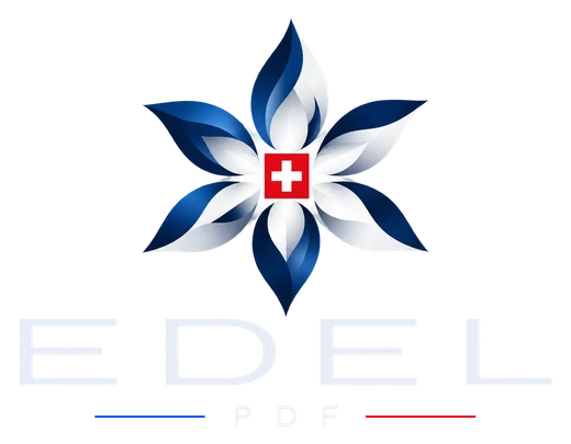 EDEL PDF 标志：带有瑞士十字的雪绒花