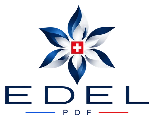 EDEL PDF 标志:带有瑞士十字的雪绒花